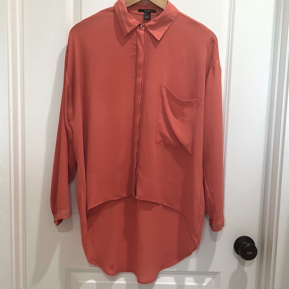 Forever 21 Orange oversized flowy top